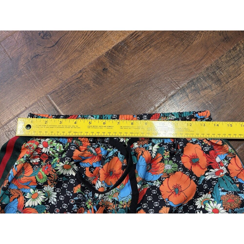 Gucci Men's Multicolor Floral Shorts 9" Inseam Pockets Elastic Drawstring - Picture 8 of 11